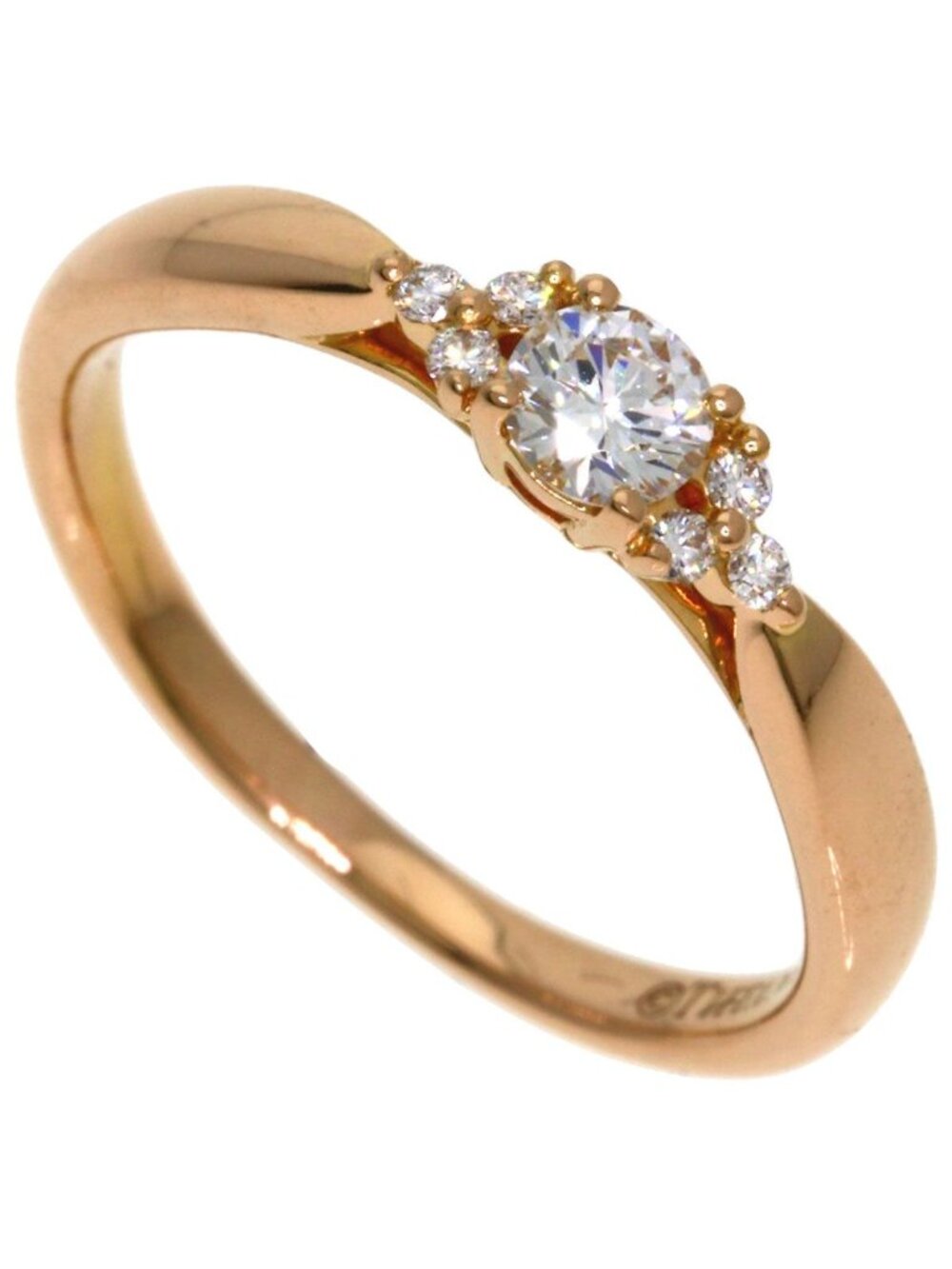 Tiffany & Co Harmony Clastar Side Stone Diamond Ring 18K Pink Gold